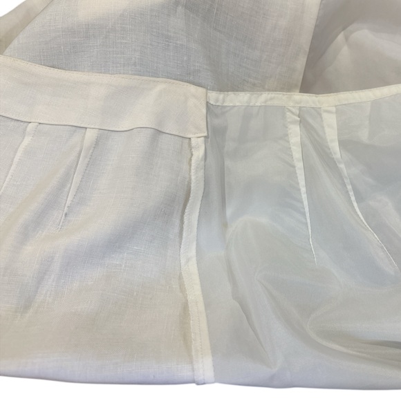 NWT 80s A+ELLEN LINEN CREAM MINIMALIST WRAP MIDI SKIRT EFFORTLESS LUXURY SZ 10 - Picture 10 of 11